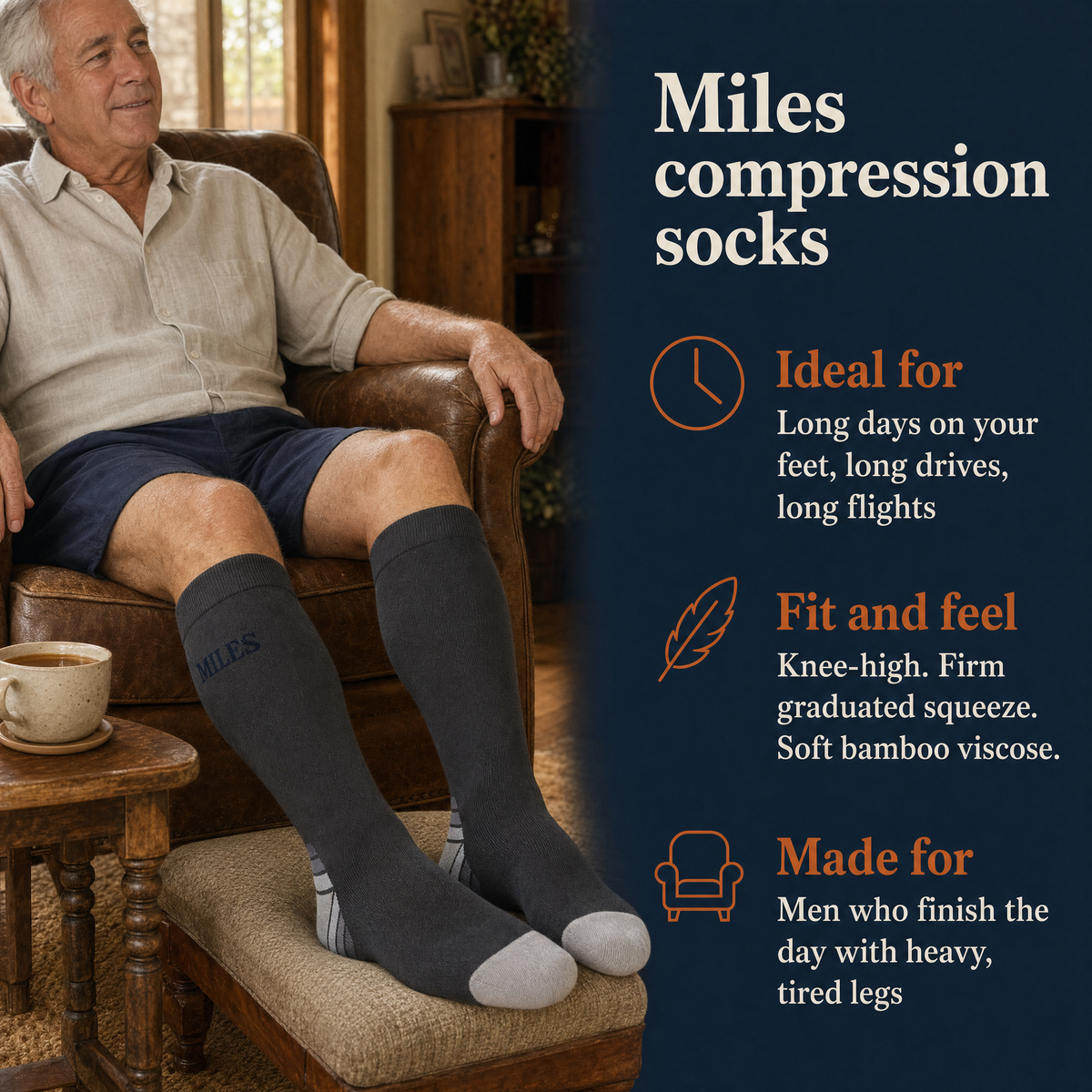 Miles Bamboo Compression Sock